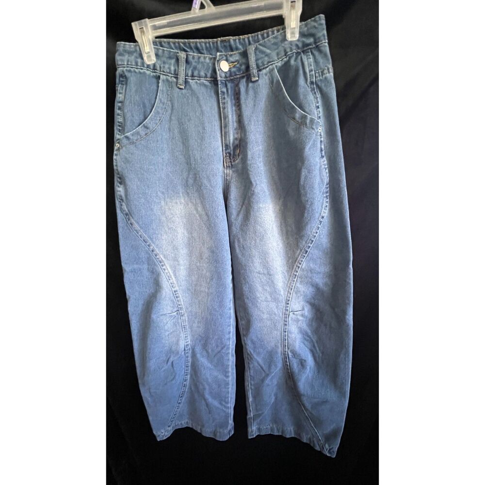 Unbranded Barrel Jeans Light Wash Baggy Denim Size Small